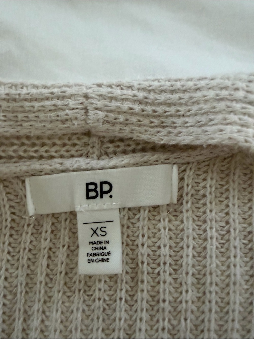 bp Cream Ribbed Crewneck Sweater